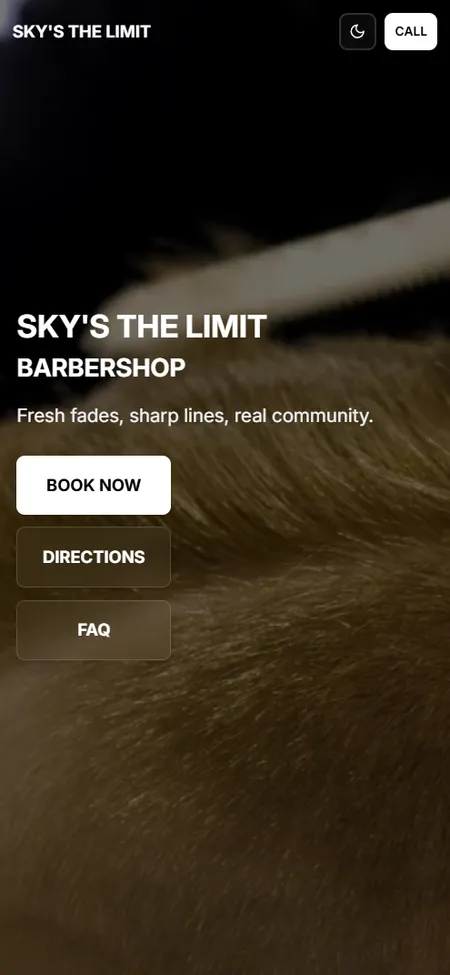 Sky's The Limit Barbershop - Project Preview